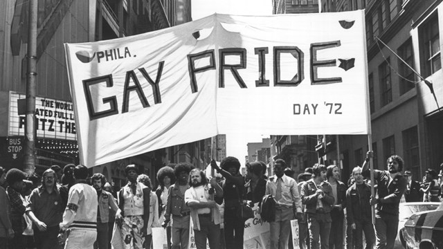 Gay Pride Parade in downtown Philadelphia, 1972