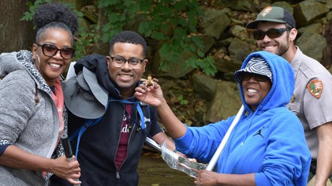 Volunteers work in Valley Creek