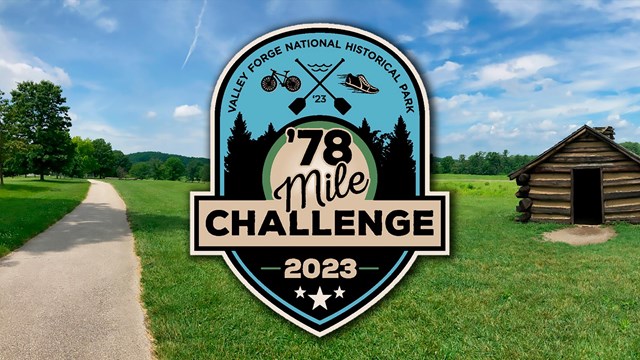 graphic crest with paddles, bicycle, and shoe. 78 Mile Challenge 2023