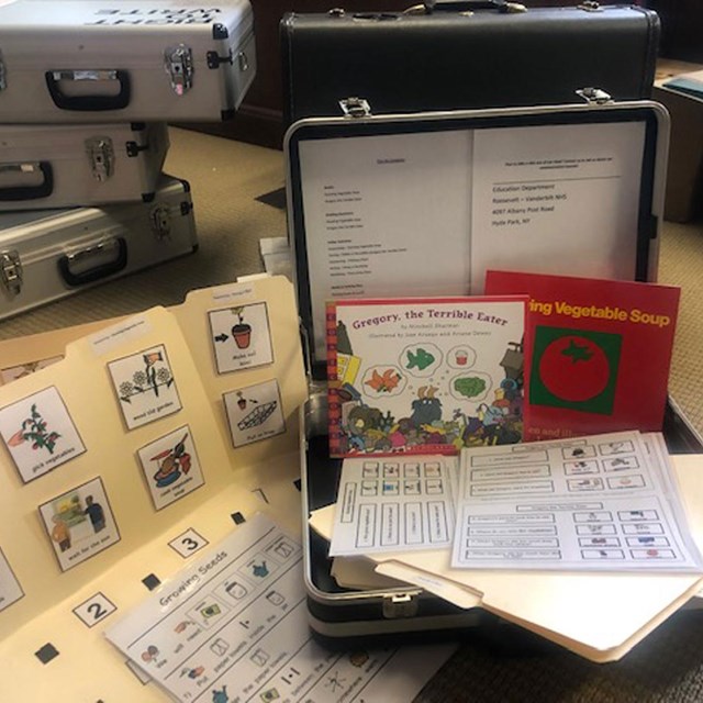 Several cases with education material inside