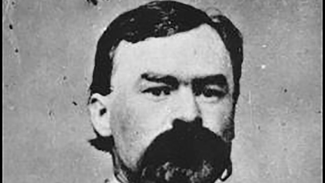 A black and white image of William Jackson in Confederate generals uniform.