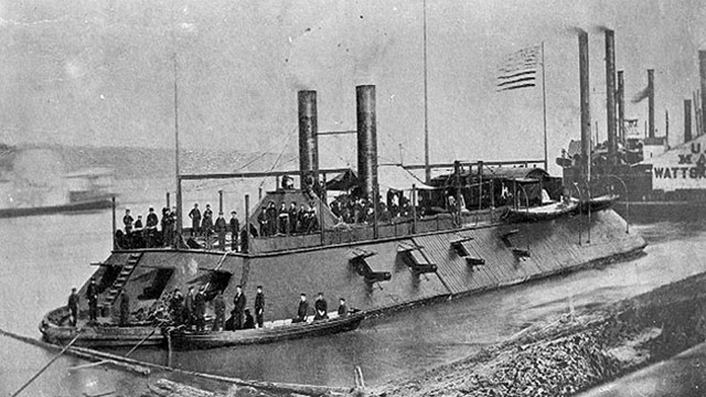 Historic 1862 photo of the USS CAIRO