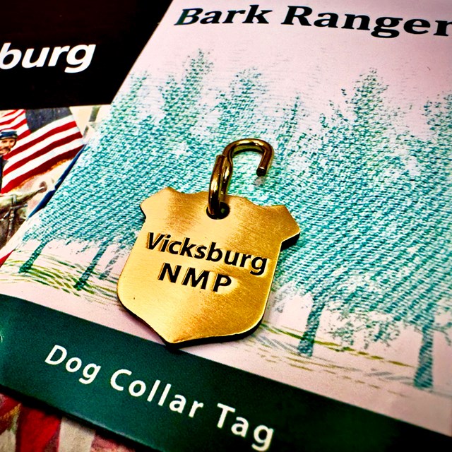 Bark Ranger Dog Tag and Vicksburg National Military Park Brochure 