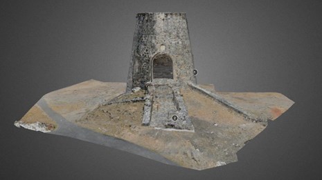 A 3D rendering of the windmill at Annaberg Plantation on St. John.