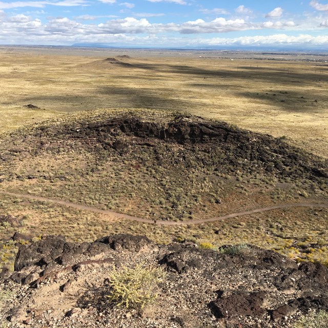 rolling volcanic landscape