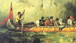 Historic print of the Voyageurs by Frances Anne Hopkins