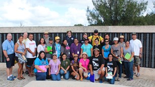Gua educators enjoying a tour of Asan Bay Overlook.