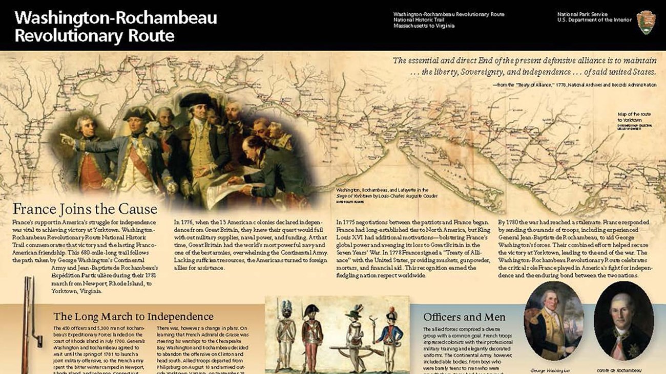 WARO Unigrid front page shows background map, portrait of both Washington and Rochambeau, with text 