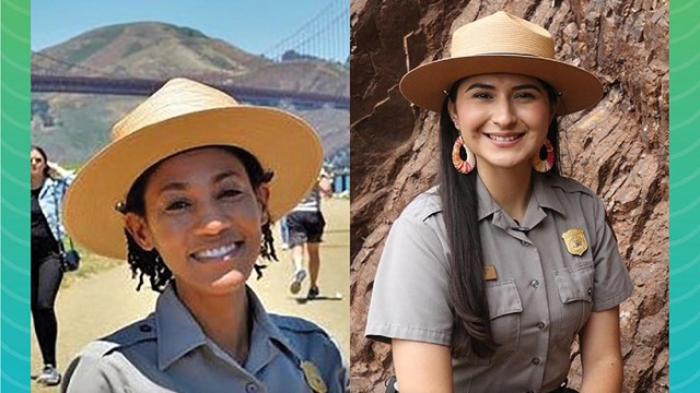 Two separate images of two rangers.