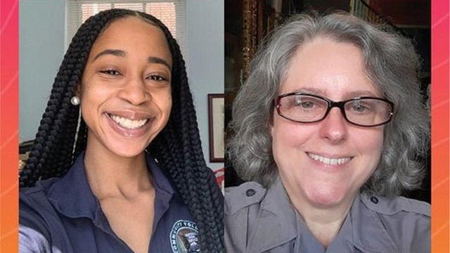 Two separate images of two rangers.