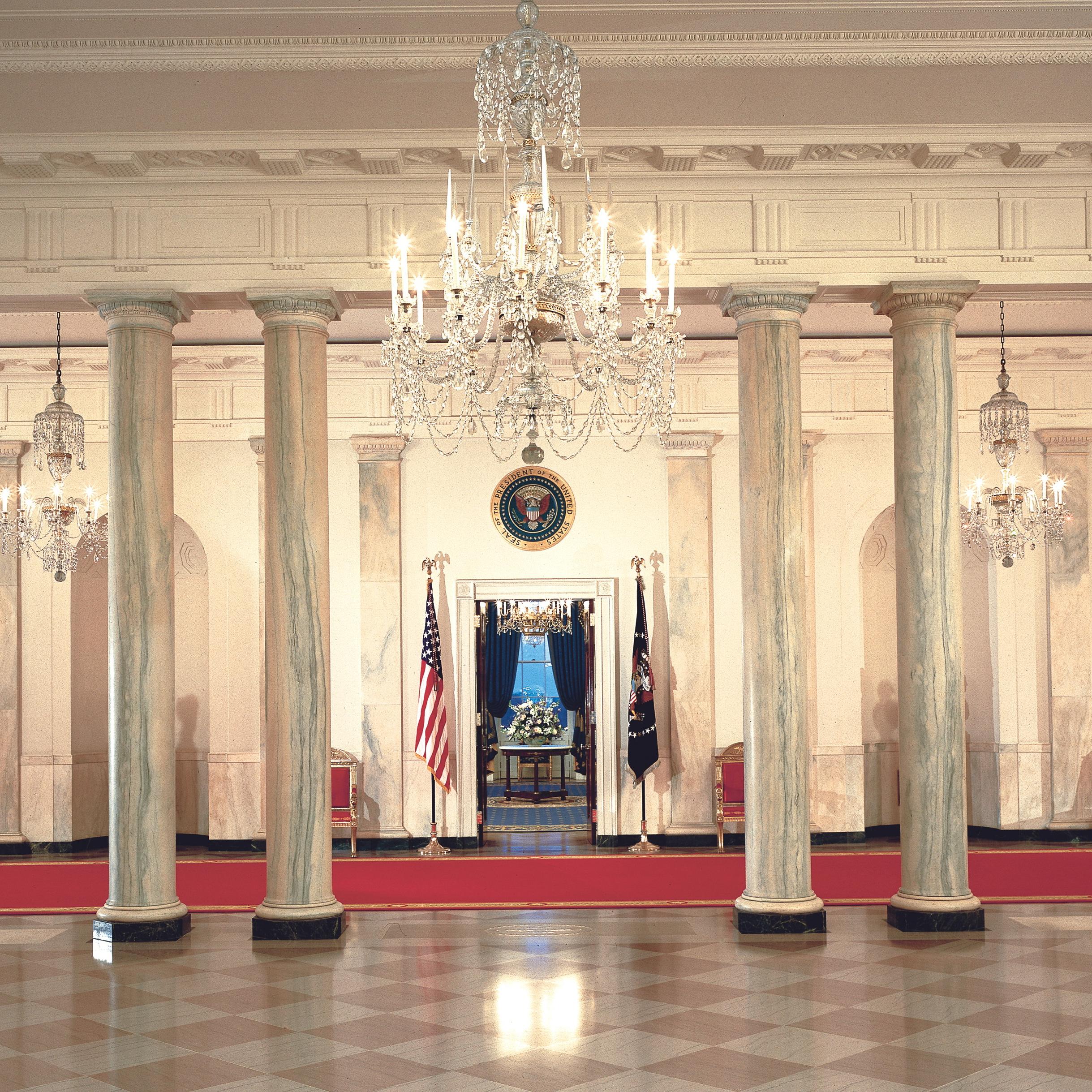 View of the Entrance Hall of the White House