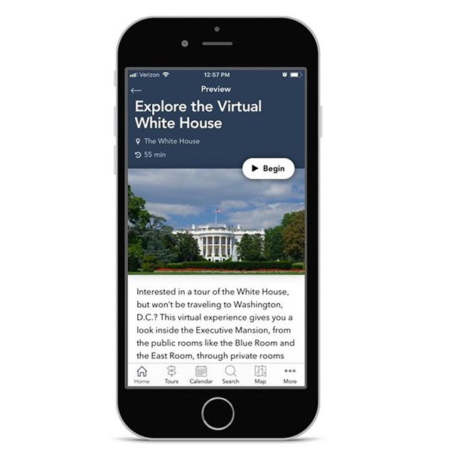 Smartphone with photo of White House