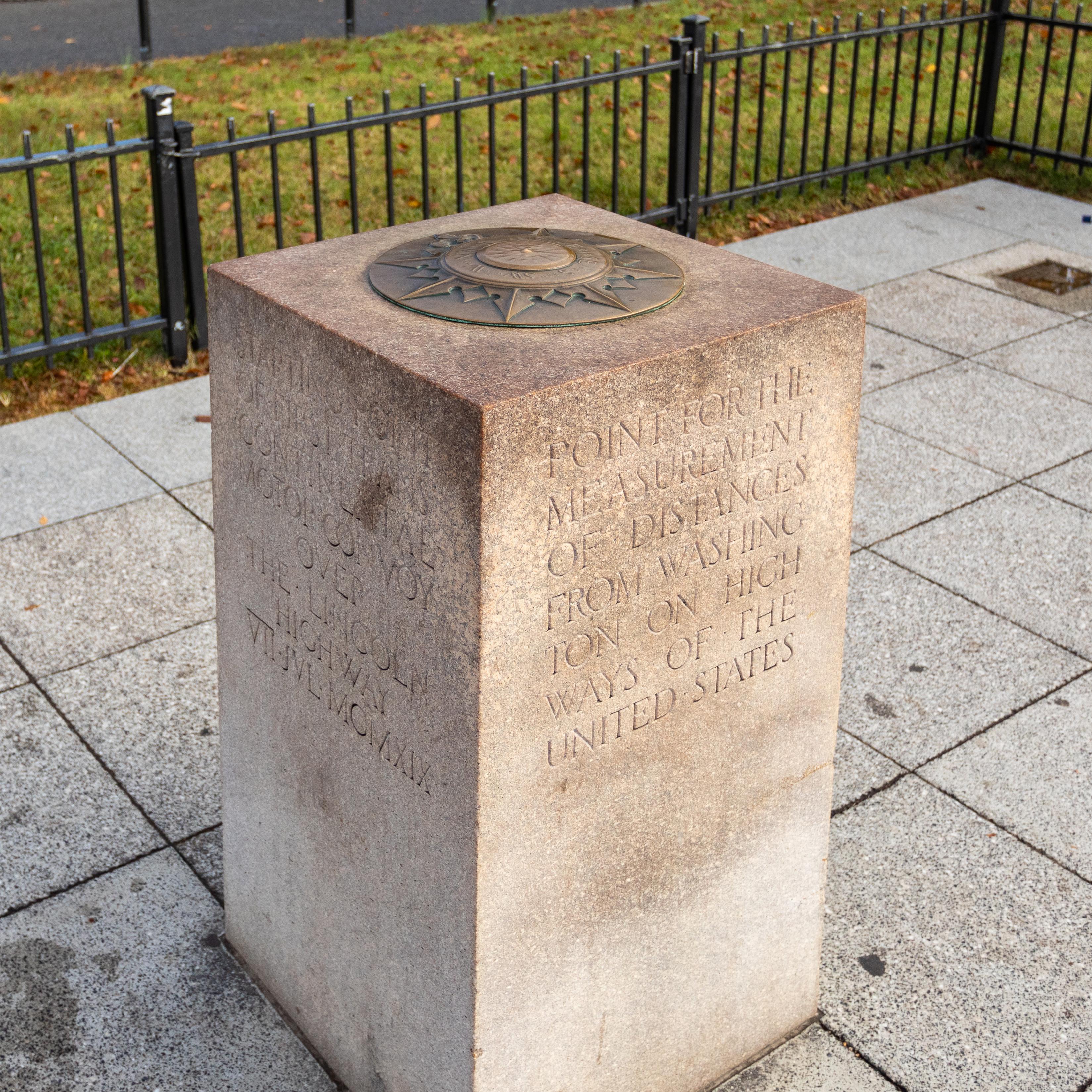 A four-foot-high shaft of pink granite.