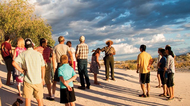 Visitors enjoying a ranger program.