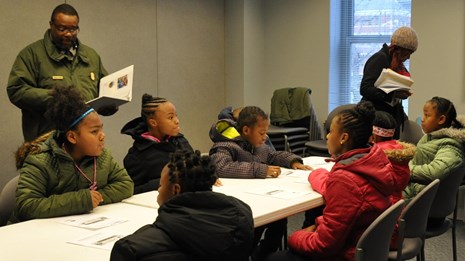 Students with a ranger