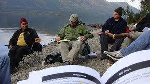 NPS staff review wilderness policy on field trip to the Gates of the Arctic Wilderness.