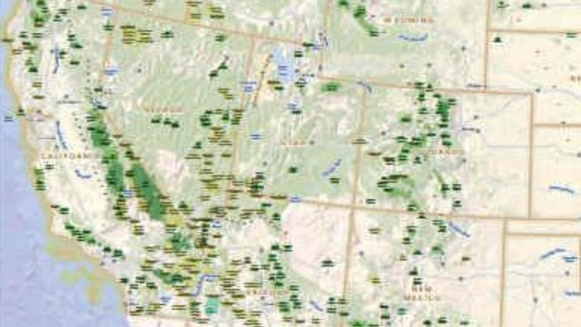 Map of western U.S. designated wilderness areas.