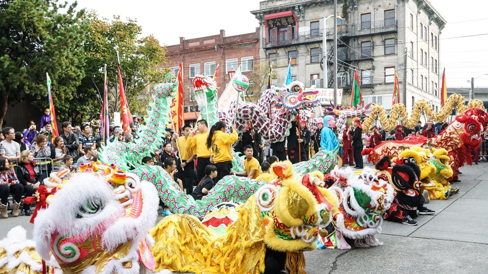 Dragon dancers play a huge part in community festivities