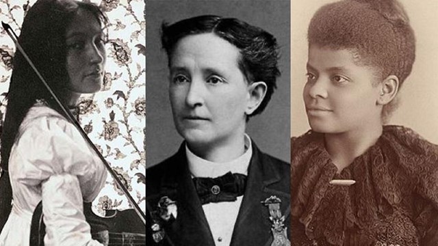 Head shots of suffragists 