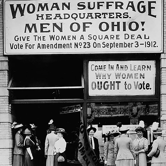 Library of Congress photo of an Ohio Suffrage office