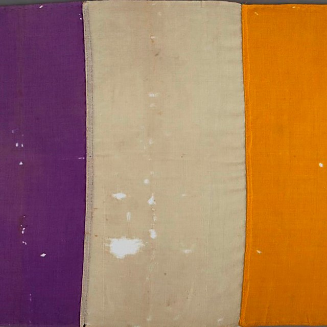 National Woman's Party Flag, photo from the National Museum of American History (Smithsonian)
