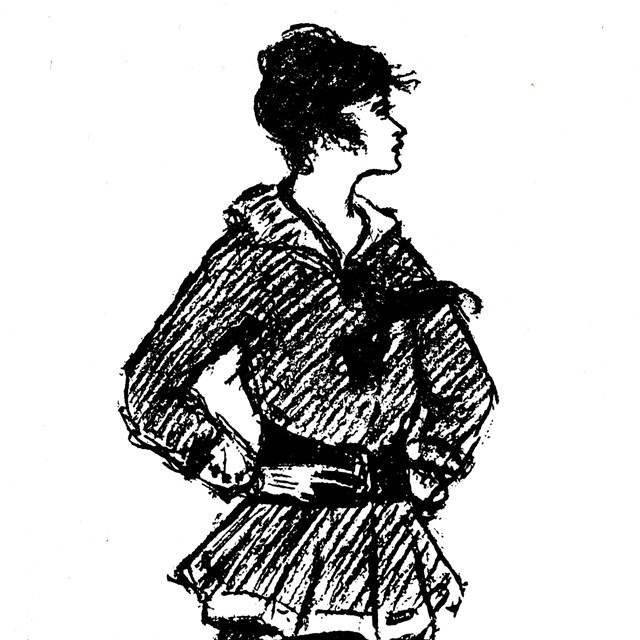 Cartoon drawing of a woman