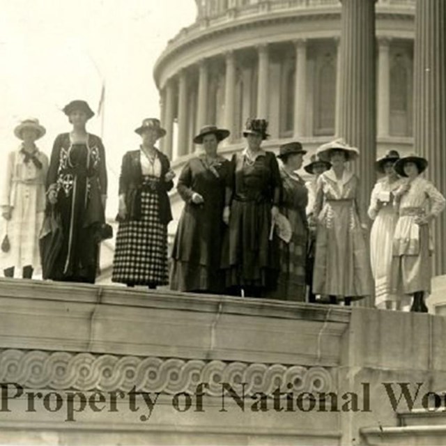 NWP women outside the US Capitol. NWP photo