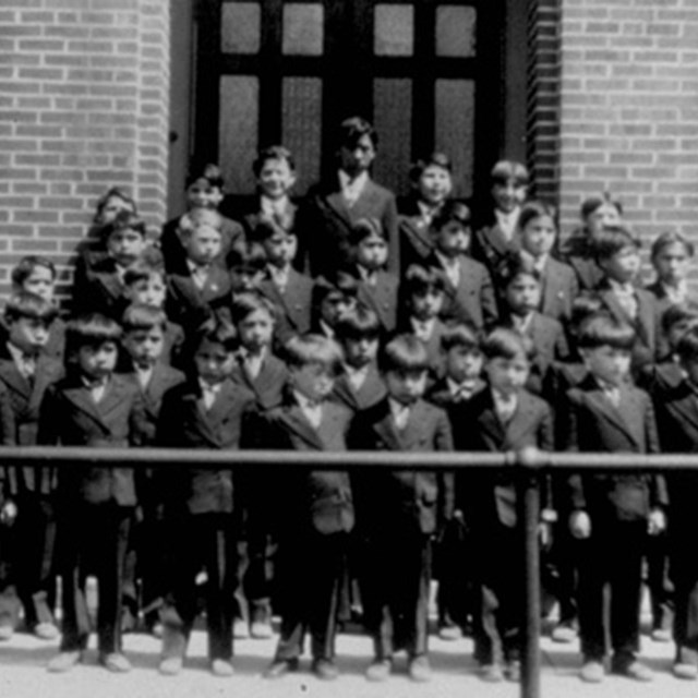Children at Boarding School c1900 Courtesy Little Traverse Bay Bands of Odawa
