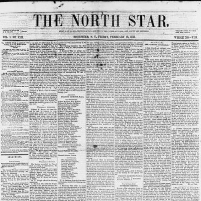 Front page of the North Star from 1848. Library of Congress