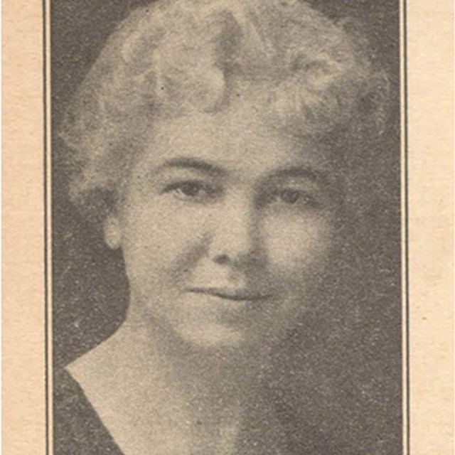 Newspaper photo of Cora Anderson, from the Mining Journal