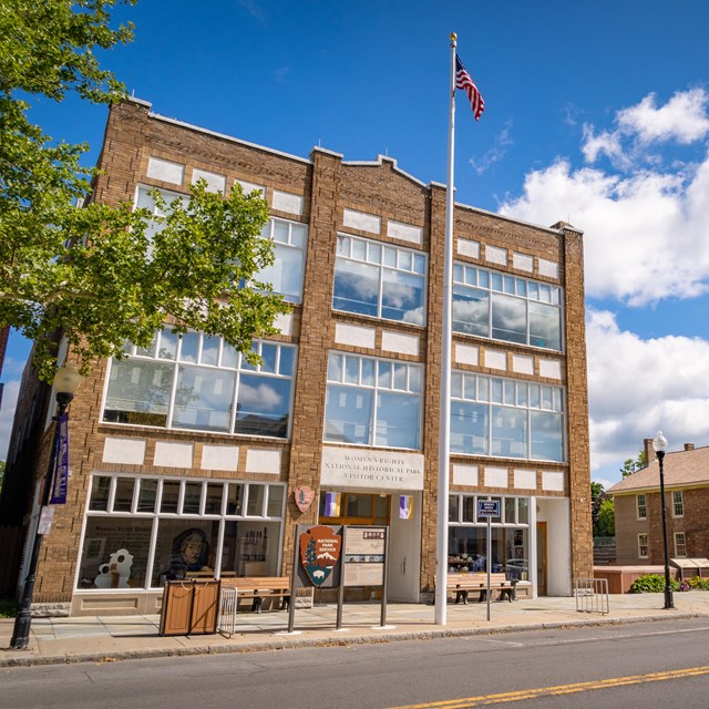 Exterior photo of the Women's Rights National Historical Park visitor center