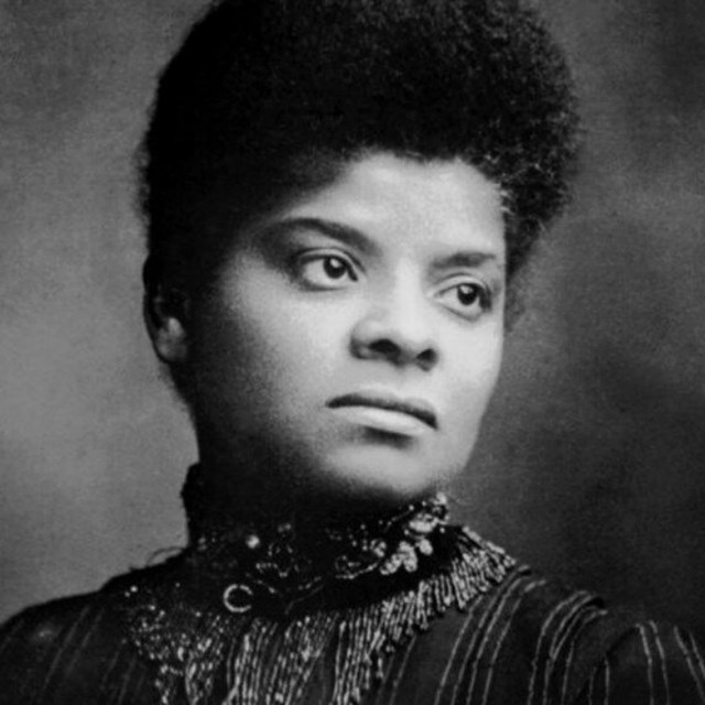 black and white photo of Ida B Wells. Wikimedia