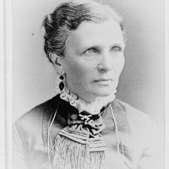 Black and white photo of Emmeline Wells. LOC