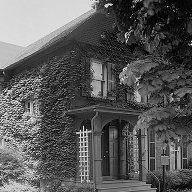 Photo of Susan B. Anthony House, from the HABS survey. National Archives
