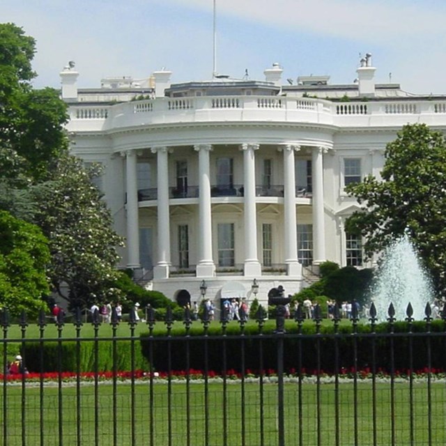 Exterior photo of the White House, NPS photo