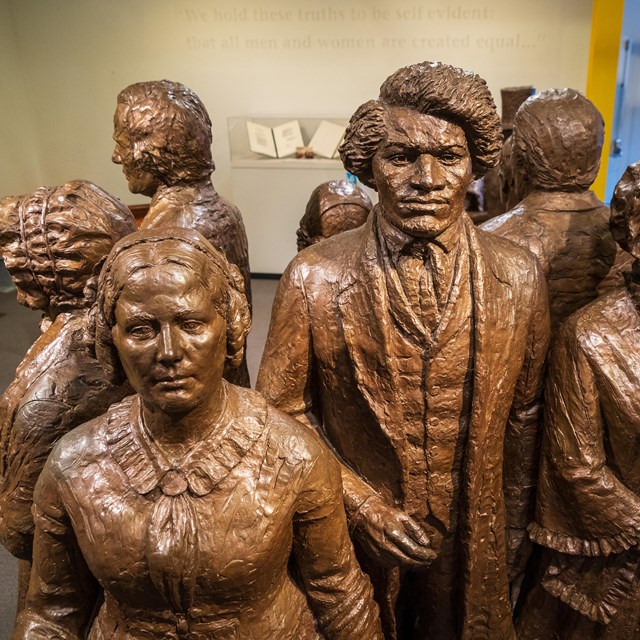 A group of bronze statues
