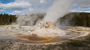 A geyser in eruption