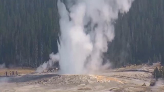 Old Faithful erupting