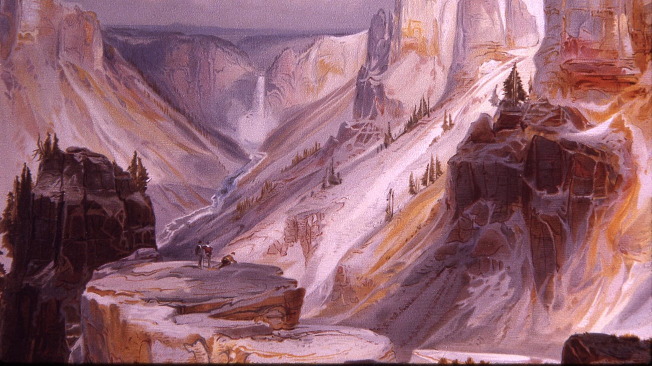 A painting of the Grand Canyon of the Yellowstone