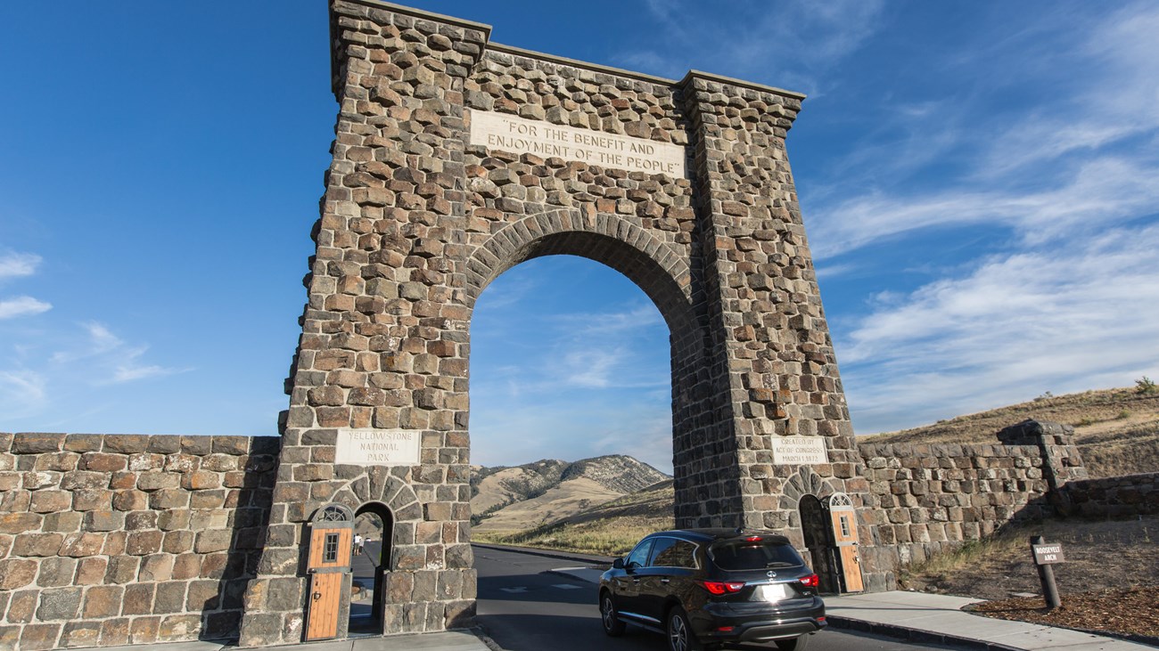 A large stone arch