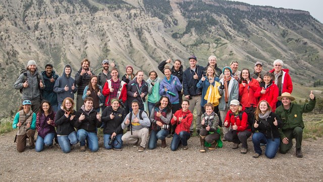 Group photo from the Mammoth Hot Springs Instameet on May 20, 2016 