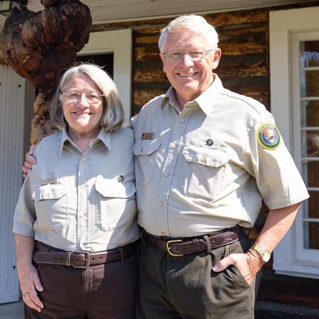 A park campground volunteer