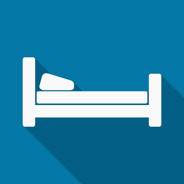 A graphic of a bed