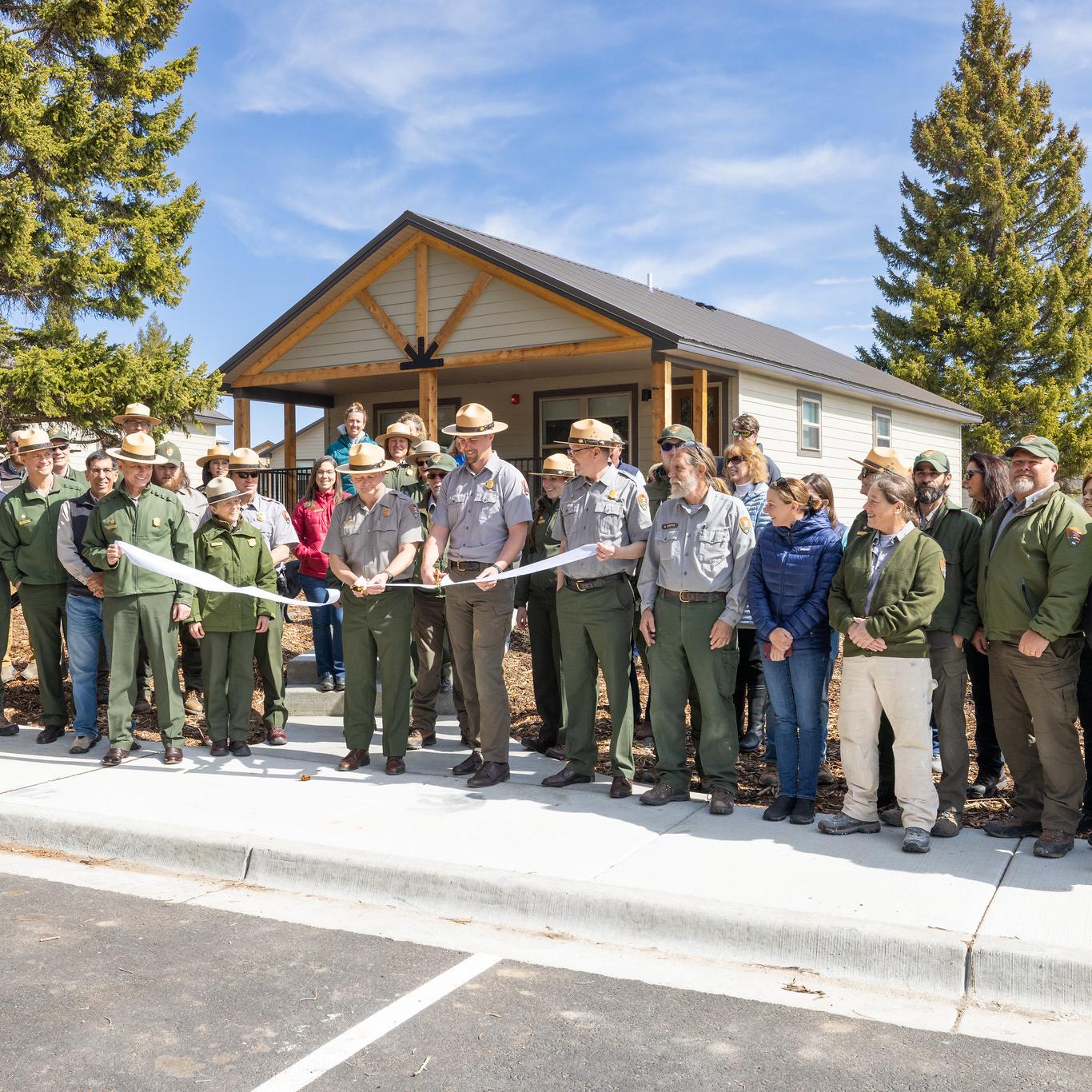 ribbon cutting on park housing