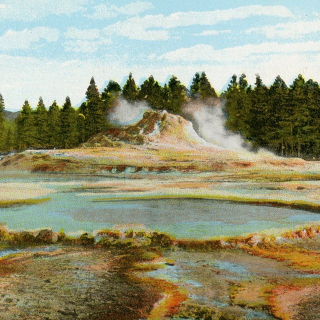  Castle Well and Castle Cone, Yellowstone Park