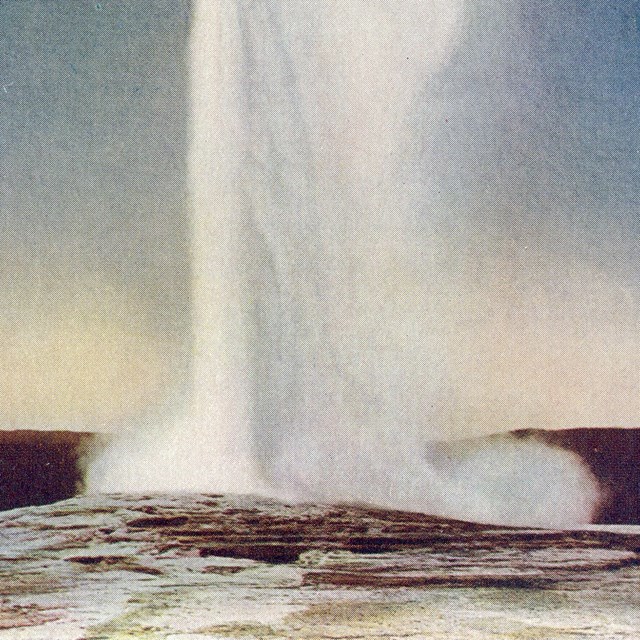 Old Faithful Geyser, Yellowstone Park (Postcard)