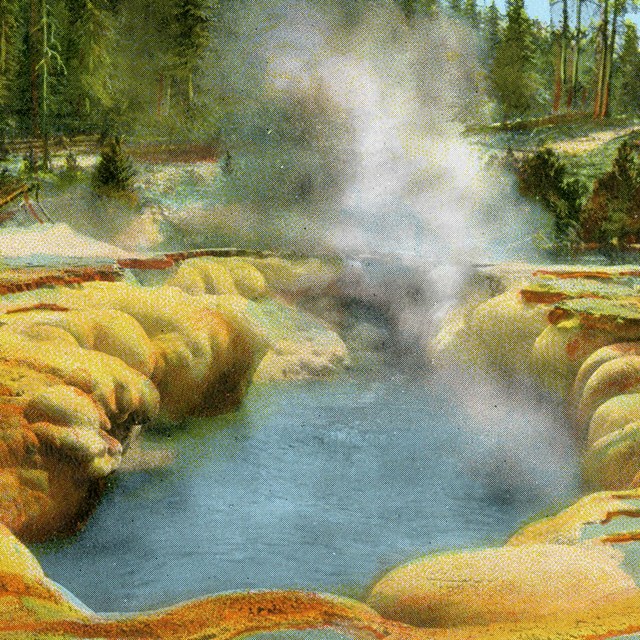 Oblong Geyser Crater, Yellowstone Park