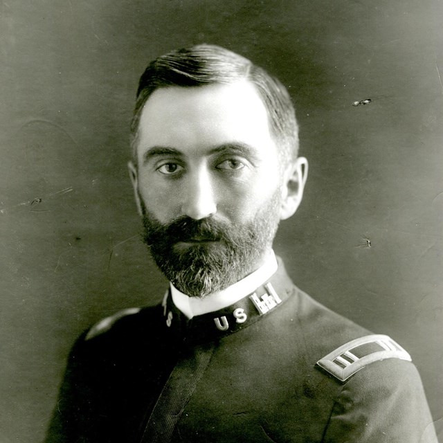 BUST PORTRAIT OF HIRAM M. CHITTENDEN IN ARMY CORPS OF ENGINEERS UNIFORM, HEAD TURNED FULL FRONT.