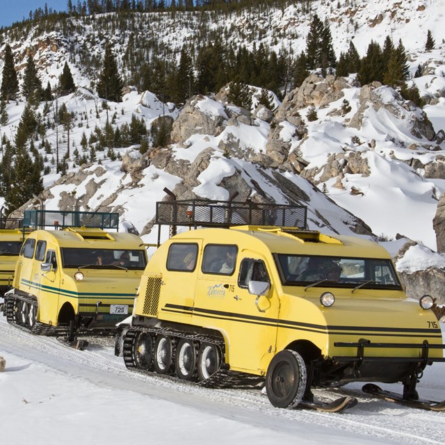Last trip for Xanterra operated Bombardier snowcoaches