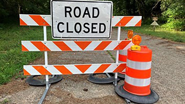 A road closed sign